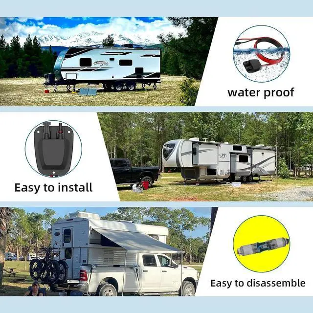 Alt view image 5 of 7 - Solar Double Cable Entry Gland Installed Solar Panel Extension Cable- 10AWG Solar Cable Solar Panel Cable 20Ft with Solar Connectors for RV, Campervan, Solar Project Campervan,