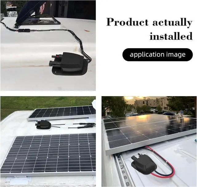 Alt view image 7 of 7 - Solar Double Cable Entry Gland Installed Solar Panel Extension Cable- 10AWG Solar Cable Solar Panel Cable 20Ft with Solar Connectors for RV, Campervan, Solar Project Campervan,