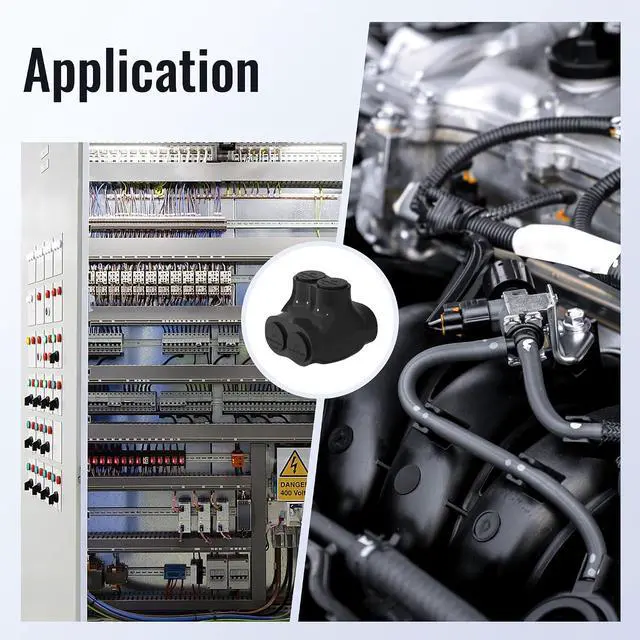 Alt view image 6 of 6 - 2 Port Dual Entry Insulated Multi Tap Connector 2/0-6 AWG Aluminum Wire Connector Splice Electrical Power Connector 3/16" Allen Hex - 6 Pack