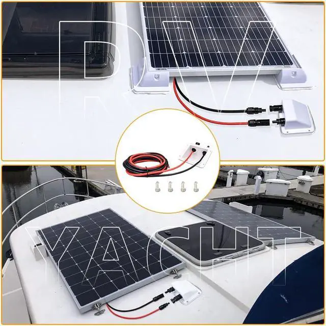 Alt view image 7 of 7 - Solar Cable Entry Gland,10ft 10AWG Soft Solar Extension Cable and Connector, UV Resistance Dual Cable Entry Gland Housing on Rv, Boat, Camper (3m, White)