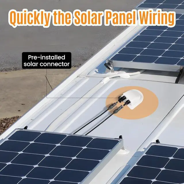 Alt view image 5 of 7 - Solar Cable Entry Gland with 10Awg Copper Solar Cable and Solar Connector UV Resistance Dual Cable Entry Housing for Solar RV Boats Yacht Roofs (White 20FT)