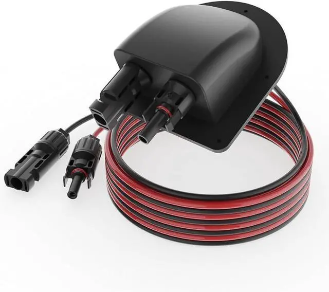 Main image of Waterproof Solar Cable Gland Entry Housing Solar Junction Box Fit for roof Panels on RV Boat, Camper, Van, Building, Garage, Shack, with 10Ft 10AWG Solar Extension Cable Connector