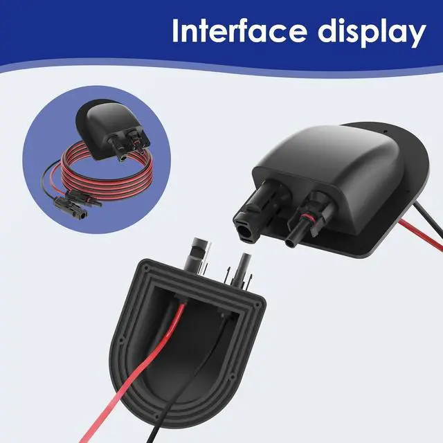 Alt view image 2 of 7 - Waterproof Solar Cable Gland Entry Housing Solar Junction Box Fit for roof Panels on RV Boat, Camper, Van, Building, Garage, Shack, with 10Ft 10AWG Solar Extension Cable Connector