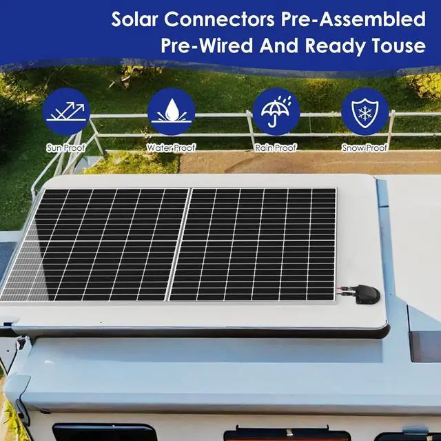 Alt view image 6 of 7 - Waterproof Solar Cable Gland Entry Housing Solar Junction Box Fit for roof Panels on RV Boat, Camper, Van, Building, Garage, Shack, with 10Ft 10AWG Solar Extension Cable Connector