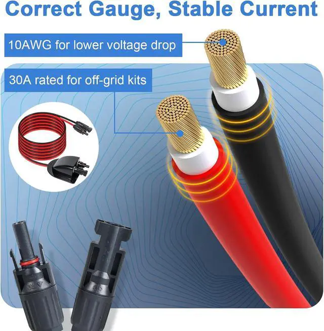 Alt view image 2 of 7 - Solar Cable Entry Gland with10AWG Solar Extension Cable Compatible with MC4, Weatherproof Roof Cable Entry Housing for RV Camper Van Boat Shed Garage (10 FT)