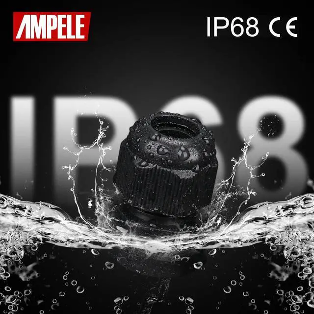 Alt view image 4 of 7 - AMPELE Cable Gland 100 Pack PG13.5 Waterproof Adjustable 6-12mm Nylon Cable Glands Joints With Gaskets, Black(PG13.5)