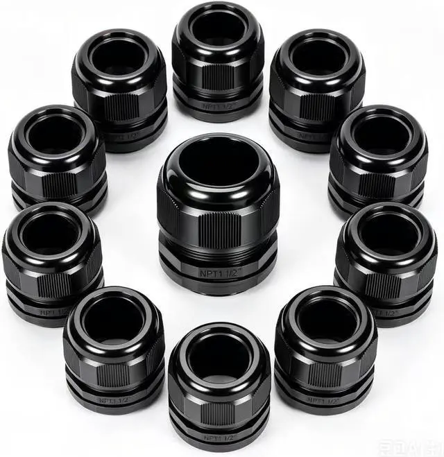 Main image of 10pcs 1-1/2" NPT Cable Gland Waterproof IP68 Nylon Cable Pass Through Cord Grip Connector Strain Relief Wire Grommet
