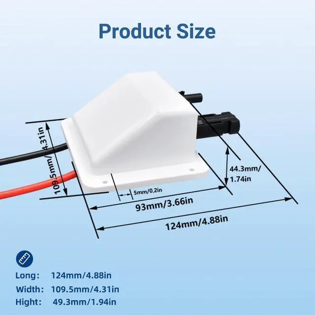 Alt view image 5 of 7 - Solar Cable Entry Gland with 10Ft 10AWG Soft Copper Cable,UV Resistance Dual Cable Entry Housing for Solar Project on Rv, Boat,Camper,Van