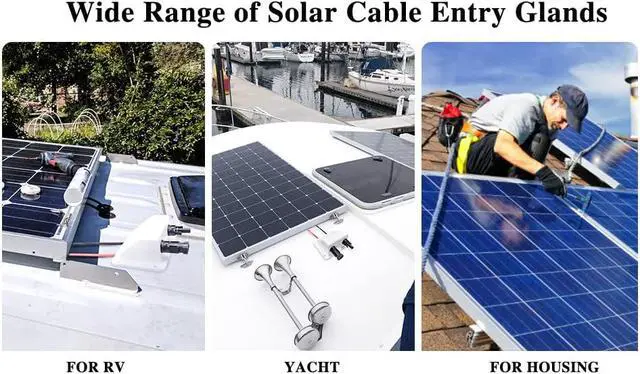 Alt view image 7 of 7 - Solar Cable Entry Gland with 10Ft 10AWG Soft Copper Cable,UV Resistance Dual Cable Entry Housing for Solar Project on Rv, Boat,Camper,Van