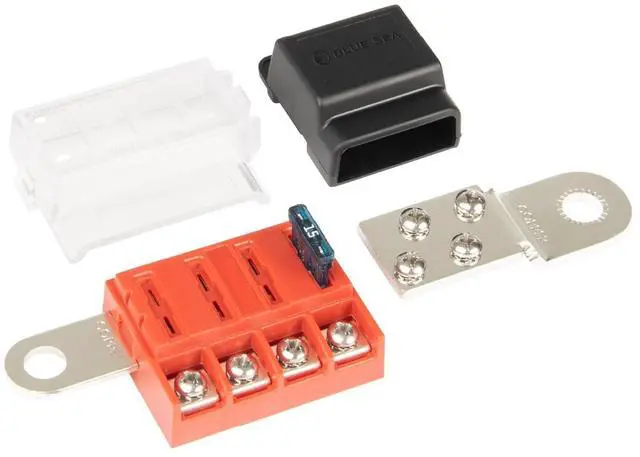 Main image of ST Blade Fuse Block Battery Terminal Mount 4 Way Circuit Kit, 100 Amps, 5024