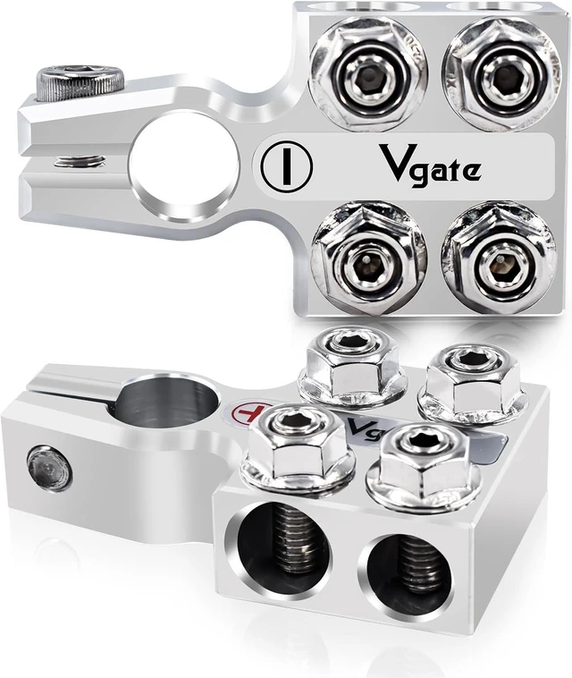 Main image of 8-Way Lead Acid Battery Terminal Connector, AGM Post Terminal Ends, 8AWG to 4/0(XL), Positive & Negative for SAE/DIN/EN Tapered Top Post