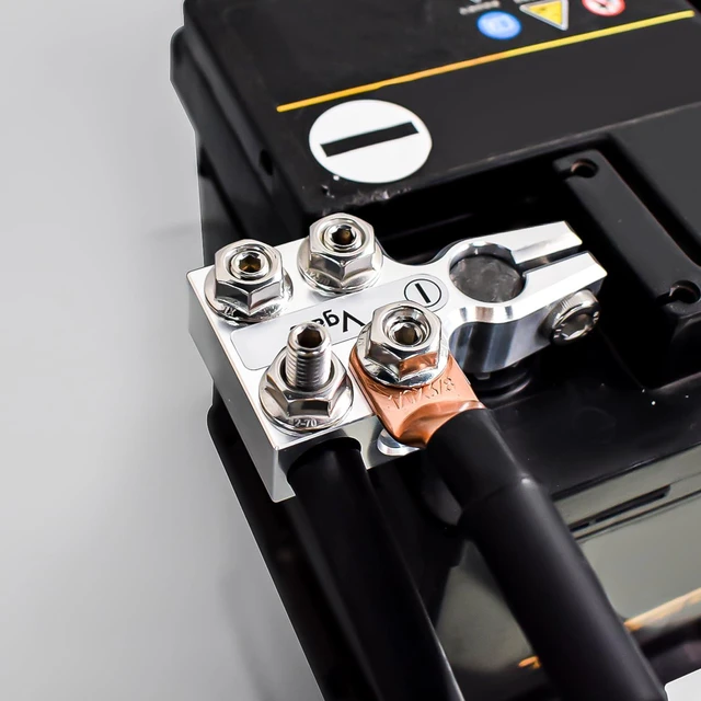 Alt view image 6 of 7 - 8-Way Lead Acid Battery Terminal Connector, AGM Post Terminal Ends, 8AWG to 4/0(XL), Positive & Negative for SAE/DIN/EN Tapered Top Post