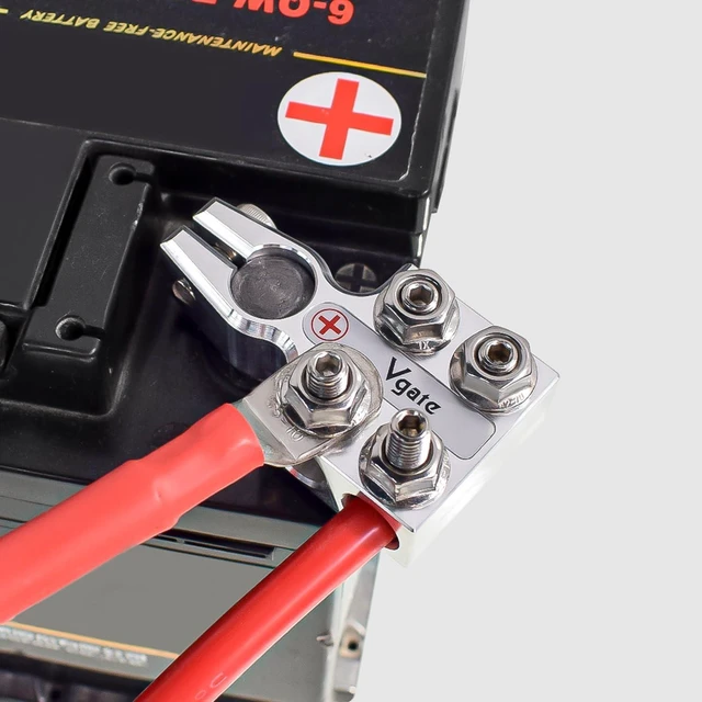Alt view image 7 of 7 - 8-Way Lead Acid Battery Terminal Connector, AGM Post Terminal Ends, 8AWG to 4/0(XL), Positive & Negative for SAE/DIN/EN Tapered Top Post