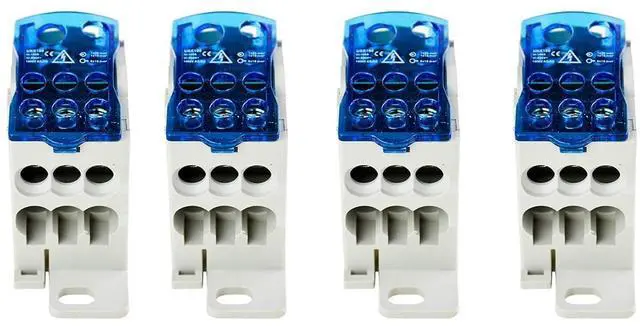 Main image of 4PCS Positions Screw Terminal Strip Blocks with CoverJunction Box Branch Box din Rail Terminal Block Wire Box Computer Room Cabinet Wire Splitter Connector (160A)
