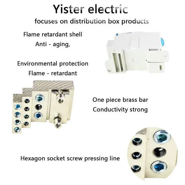Alt view image 2 of 5 - 4PCS Positions Screw Terminal Strip Blocks with CoverJunction Box Branch Box din Rail Terminal Block Wire Box Computer Room Cabinet Wire Splitter Connector (160A)