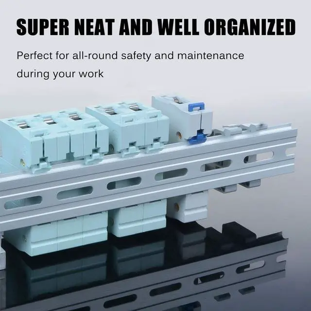 Alt view image 2 of 7 - 10 Pieces 1 Meter Aluminum DIN Rail, Top Hat Slotted DIN Rails with RoHS for Professionals and DIY Cut Length | Hardware Components Mounting - 1 Meter Long, 35mm Wide, 7.5mm High