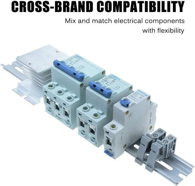 Alt view image 3 of 7 - 10 Pieces 1 Meter Aluminum DIN Rail, Top Hat Slotted DIN Rails with RoHS for Professionals and DIY Cut Length | Hardware Components Mounting - 1 Meter Long, 35mm Wide, 7.5mm High