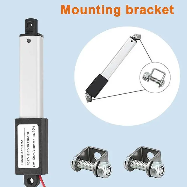 Alt view image 6 of 6 - AWINLI Mini1.2" Stroke 12V Linear Actuator,180N/40.5Lbs Waterproof Micro Electric Actuator,Speed 5mm/s with Instantaneous Switch Mounting Bracket,for Cabinets,Window Openers,Robots (30mm)