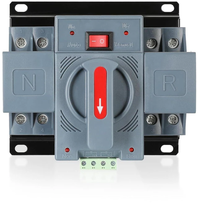 Main image of 2-Pole 63A AC110V Dual Power Automatic Transfer Switch, 50/60Hz ATS Auto Changeover for Generator, CE Certified Solar Backup Power Selector with Over/Under Voltage