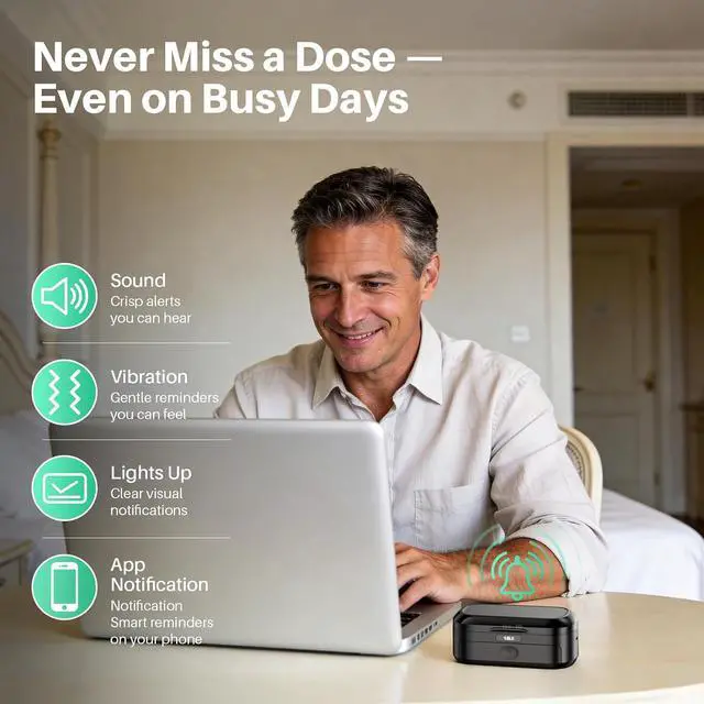Alt view image 2 of 7 - Smart Pill Dispenser, Electronic Pill Organizer