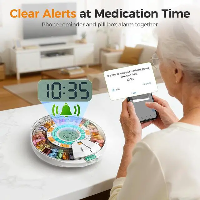 Alt view image 4 of 7 - Automatic Pill Dispenser,28-Day Smart Bluetooth Pill Box, Easy Setup
