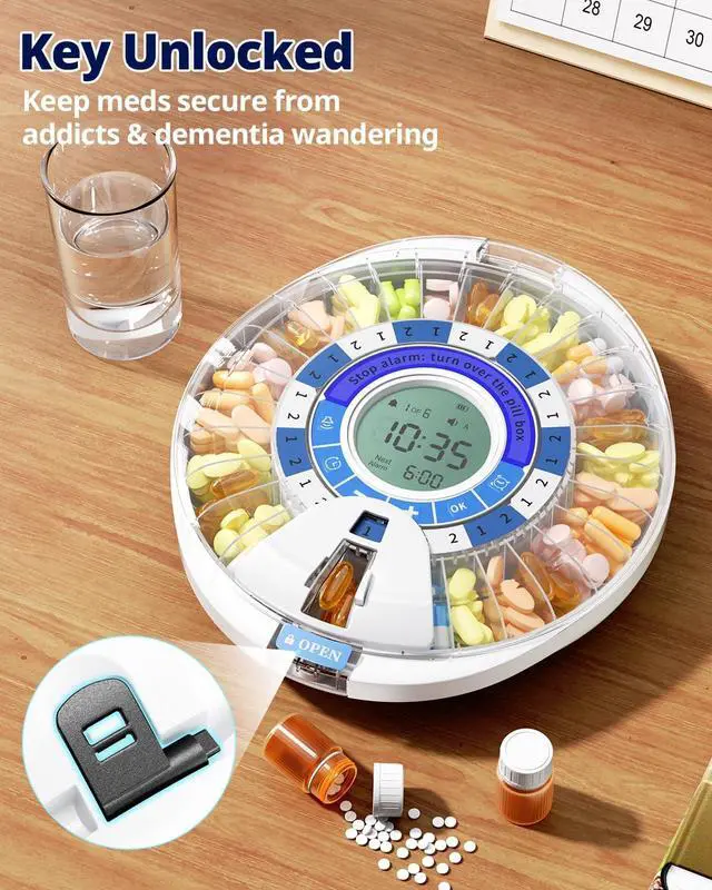 Alt view image 5 of 7 - 2nd Gen Automatic Pill Dispenser for Elderly with Alarm