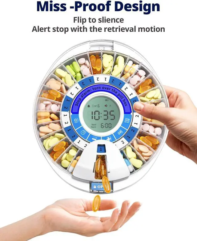 Alt view image 7 of 7 - 2nd Gen Automatic Pill Dispenser for Elderly with Alarm