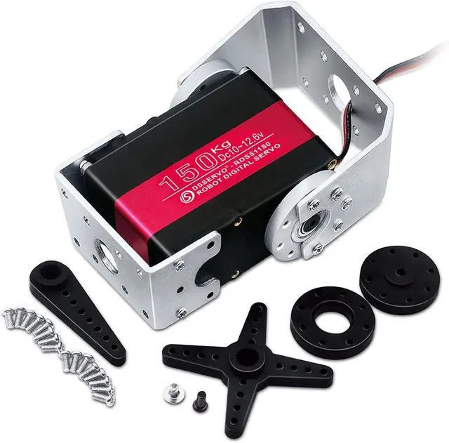 Main image of 150KG Robot Servo Motor 12V High Voltage High Torque Steel Gear Large Digital Steering Servos with Mount Brackets