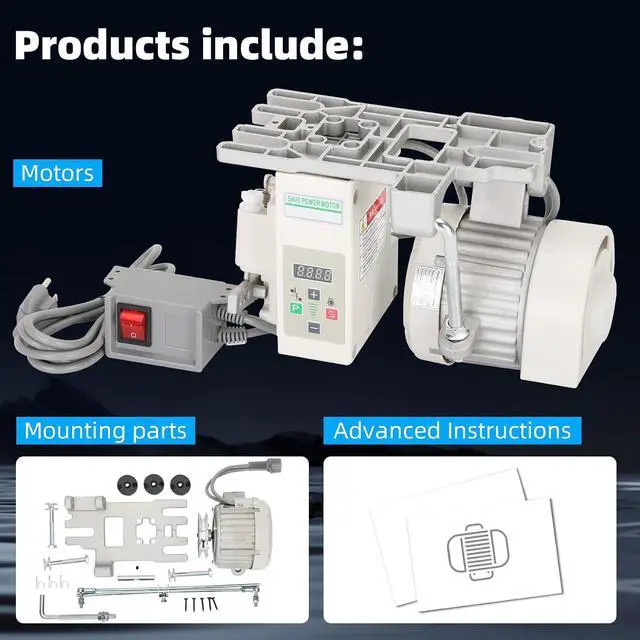 Alt view image 7 of 7 - Sewing Machine Servo Motor, AC110V 750W 1HP Industrial Brushless Sewing Machine Motor with Controller and Foot Switch, Adjustable Speed 2006000 RPM, CW/CCW Rotation, Low Noise, Energy Saving