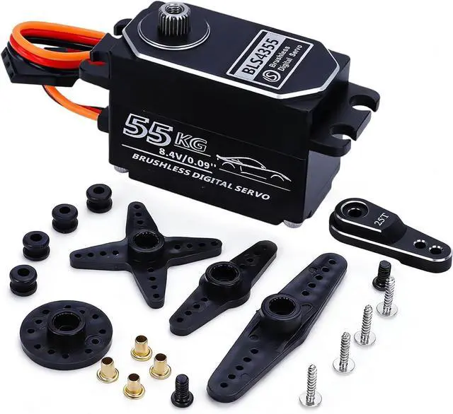 Main image of 55kg Low-Profile Servo Programmable Brushless Digital Servo 0.09Sec High Speed Full Metal Gear Steering servo 1/10 Drift Car with servo Motor kit (180 Degree)