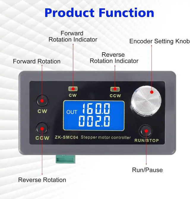 Alt view image 4 of 7 - Stepper Motor Driver Controller for Nema 17 23 34 Stepper Motor Forward/Reverse Pulse Speed Controller DC 10V-30V 6.6A 1/64 Micro-Step Resolutions for 42 57 86 Stepper Motor TTL Serial Communication
