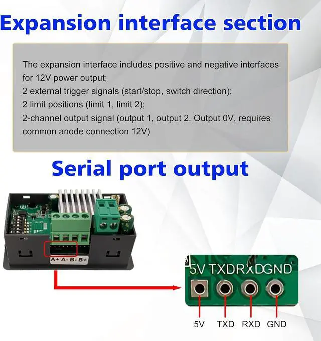 Alt view image 6 of 7 - Stepper Motor Driver Controller for Nema 17 23 34 Stepper Motor Forward/Reverse Pulse Speed Controller DC 10V-30V 6.6A 1/64 Micro-Step Resolutions for 42 57 86 Stepper Motor TTL Serial Communication