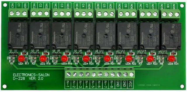 Main image of 8 Channel 10Amp SPDT Power Relay Module Board (Operating Voltage: DC 12V)
