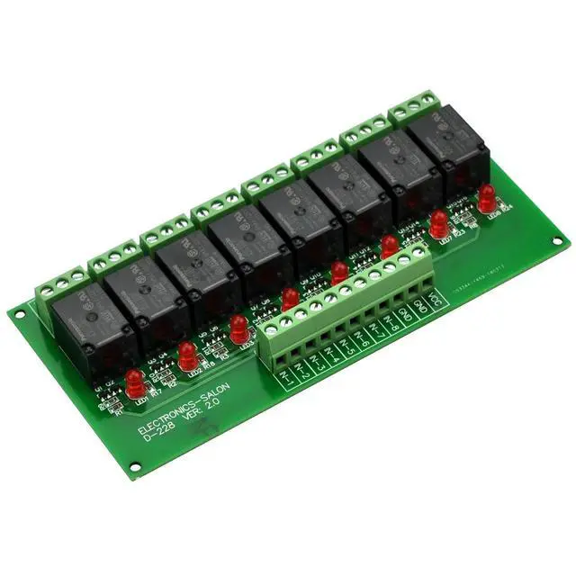Alt view image 2 of 7 - 8 Channel 10Amp SPDT Power Relay Module Board (Operating Voltage: DC 12V)