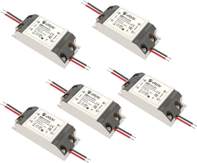 Main image of eMylo 5 Pack 90-250V WiFi Smart Relay Wireless Remote Control Light Switch, Voice Control Outlet Timer, Compatible with Alexa and Google Assistant, One Channel, White
