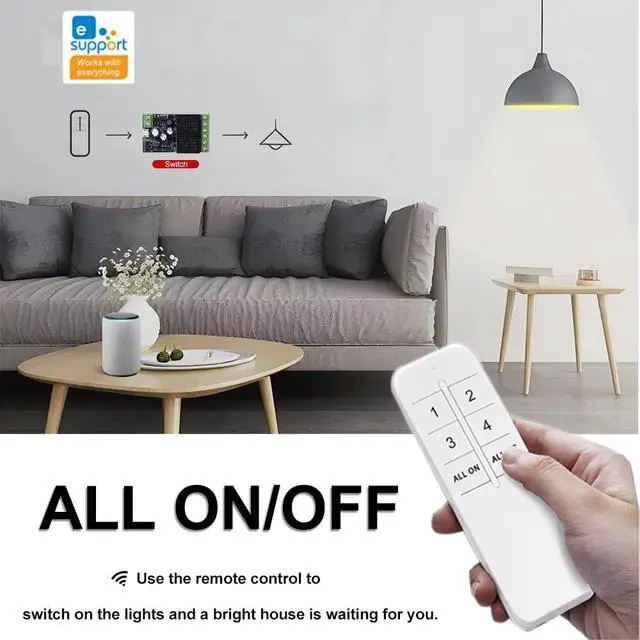 Alt view image 2 of 7 - Ewelink WiFi Wireless Smart Relay Module USB 5v 1 Channel Inching Selflock 7V-48V Remote ON Off Power Switch for Access Control, Garage Door,Home Automation, Compatible with Alexa Google Home