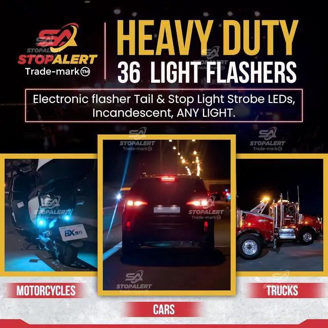 Alt view image 2 of 7 - Latest WigWag 36 Electronic Wave Wagger Alternating Headlights Module 10 AMPS Flasher Relay - Waterproof Universal Emergency Police Ambulance Car Controller LED Strobe Light Box Kit- Compatible 12-24V