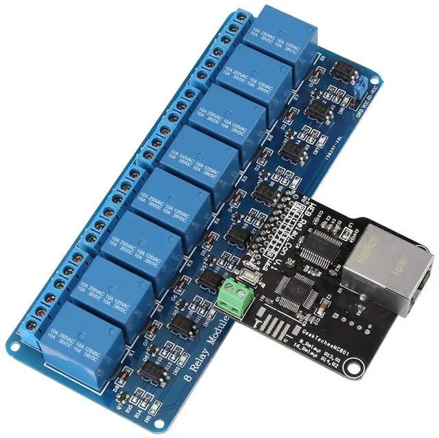 Main image of Ethernet Control Module LAN WAN Network Web Server RJ45 Port and 8 Channel Relay Controller Board