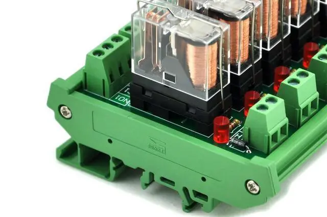 Alt view image 4 of 6 - DIN Rail Mount AC/DC 12V Control 4 SPDT 16Amp Pluggable Power Relay Module, G2R-1-E