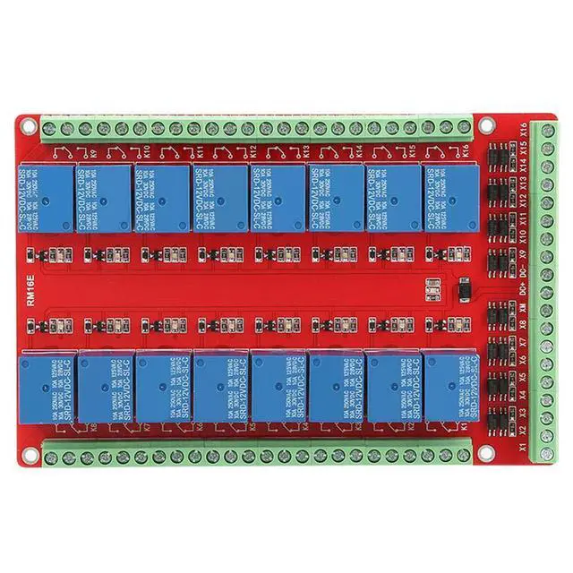 Alt view image 2 of 7 - 16 Channel Relay Module Two Way Isolated Type Optocoupler 16 Channel Relay Module Interface Board High/Low Level DC 5/12/24V 3 Types Optional(DC12V)