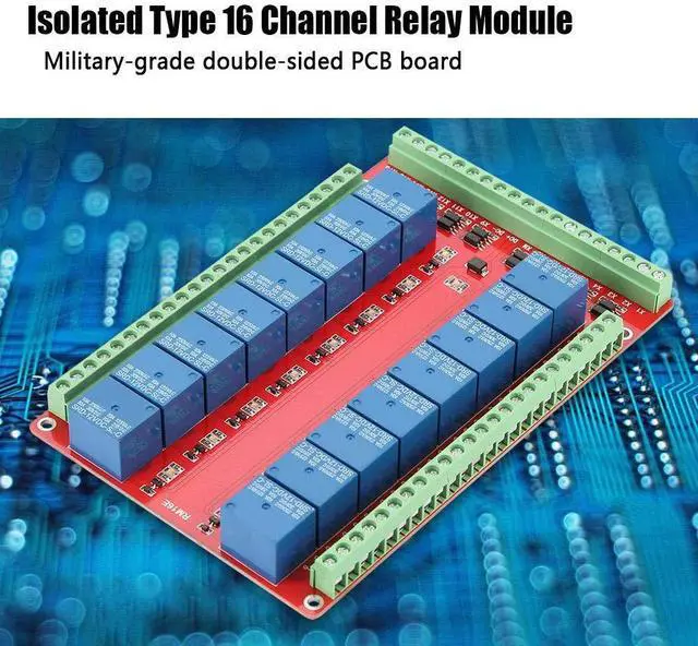 Alt view image 3 of 7 - 16 Channel Relay Module Two Way Isolated Type Optocoupler 16 Channel Relay Module Interface Board High/Low Level DC 5/12/24V 3 Types Optional(DC12V)