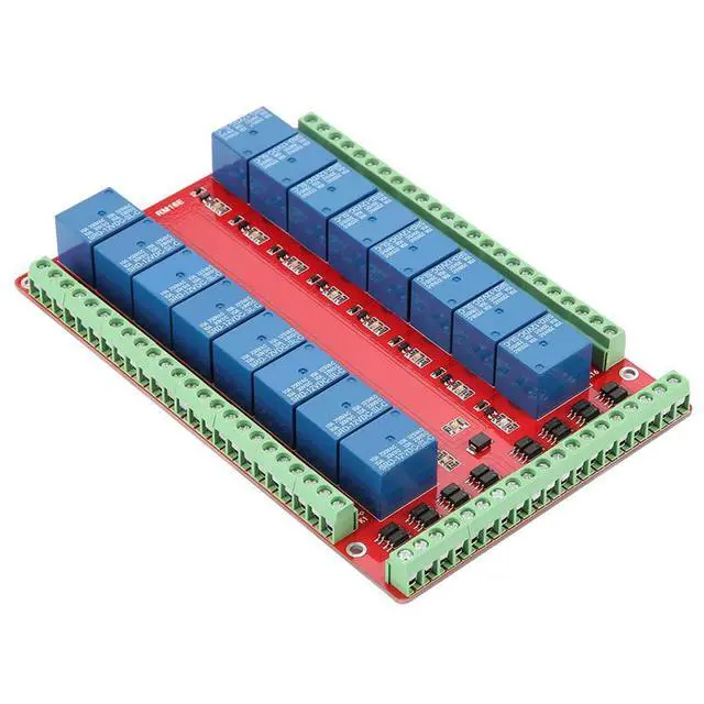 Alt view image 4 of 7 - 16 Channel Relay Module Two Way Isolated Type Optocoupler 16 Channel Relay Module Interface Board High/Low Level DC 5/12/24V 3 Types Optional(DC12V)