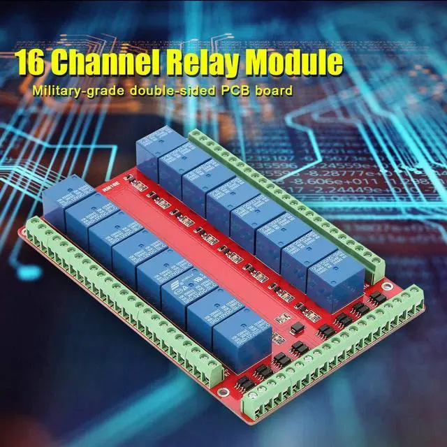 Alt view image 5 of 7 - 16 Channel Relay Module Two Way Isolated Type Optocoupler 16 Channel Relay Module Interface Board High/Low Level DC 5/12/24V 3 Types Optional(DC12V)