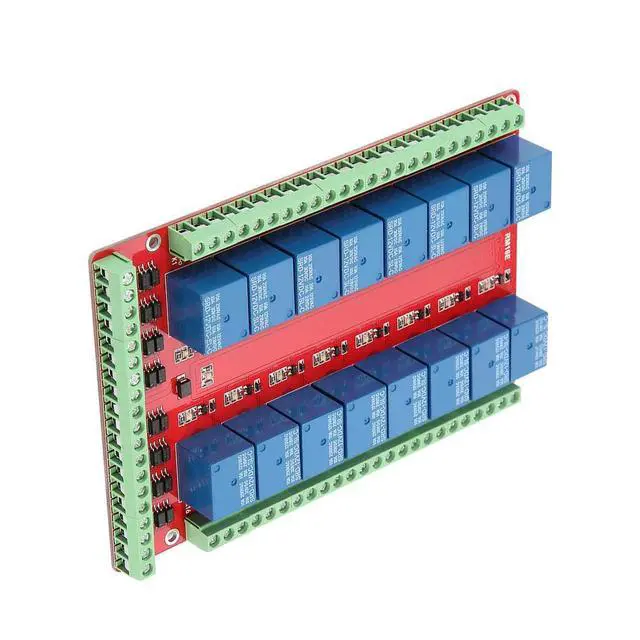 Alt view image 7 of 7 - 16 Channel Relay Module Two Way Isolated Type Optocoupler 16 Channel Relay Module Interface Board High/Low Level DC 5/12/24V 3 Types Optional(DC12V)
