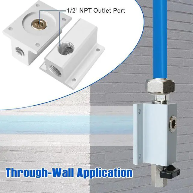 Alt view image 3 of 7 - 2PCS 3/4'' Compressed Air Outlet Kit, 1/2 Inch NPT Outlet Port, Only for 3/4 Inch Compressed Air Piping System, Equipped with Straight Air Piping Fittings and Brass Valves