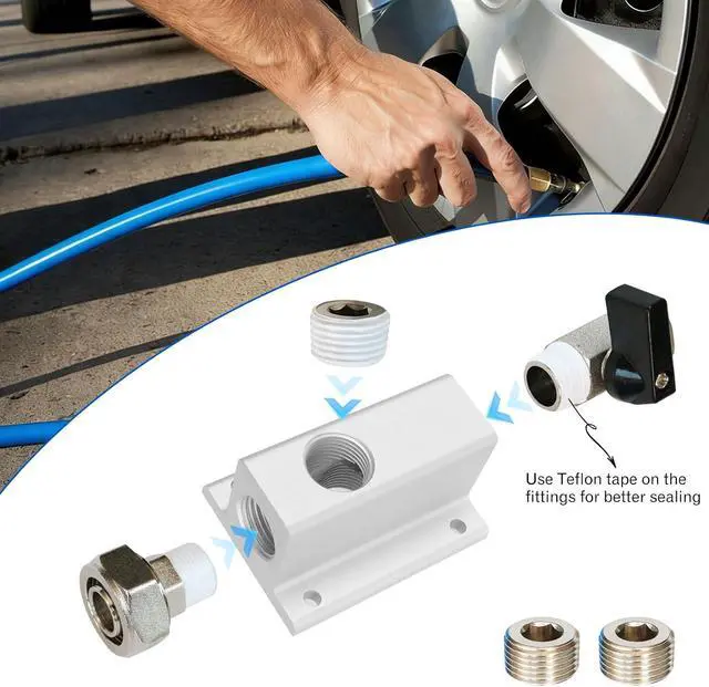 Alt view image 6 of 7 - 2PCS 3/4'' Compressed Air Outlet Kit, 1/2 Inch NPT Outlet Port, Only for 3/4 Inch Compressed Air Piping System, Equipped with Straight Air Piping Fittings and Brass Valves