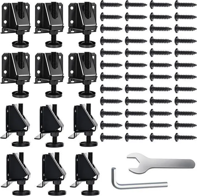 Main image of Heavy Duty Leveling Feet, 12 Pack Adjustable Furniture Levelers with 3960LB Capacity, 2" Height Adjustment, No-Flip Furniture Installation Hex Nut Design for Flawless Leveling