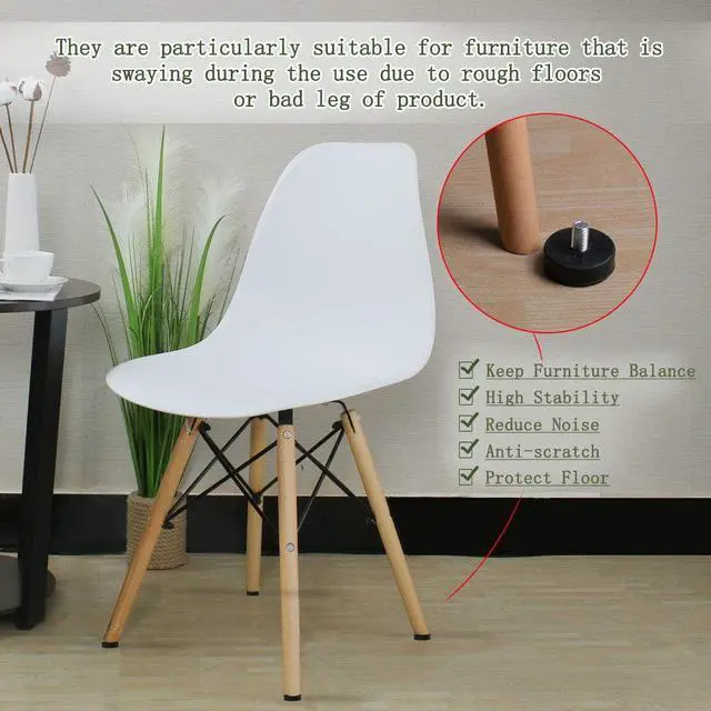 Alt view image 6 of 7 - M10 x 15 x 43mm Leveling Feet Adjustable Leveler Floor Protector Round Base for Furniture Chair Table Leg 24 Pack
