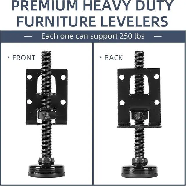 Alt view image 4 of 7 - 12 Pack Heavy Duty Leveling Feet Furniture Levelers Adjustable Furniture Feet Leveler Leg Adjustable Load for Workbench Table Cabinet Wardrobe (12 Pack)