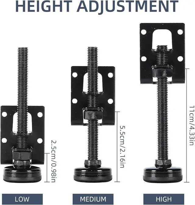Alt view image 5 of 7 - 12 Pack Heavy Duty Leveling Feet Furniture Levelers Adjustable Furniture Feet Leveler Leg Adjustable Load for Workbench Table Cabinet Wardrobe (12 Pack)